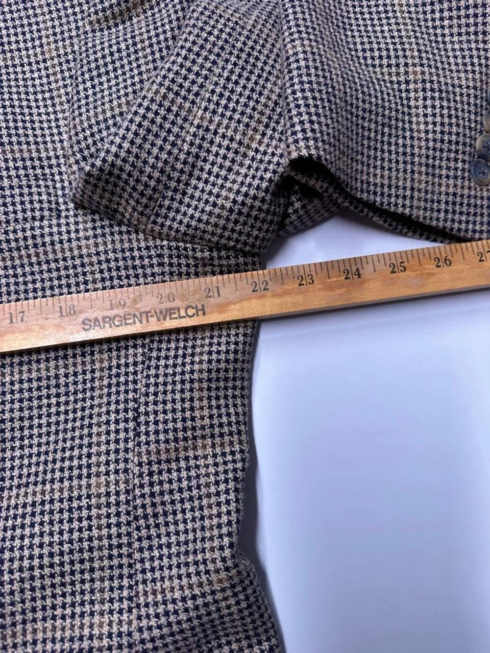 Hart Schaffner Marx Men’s 100% Wool 42 Long Houndstooth Sport Coat Blazer